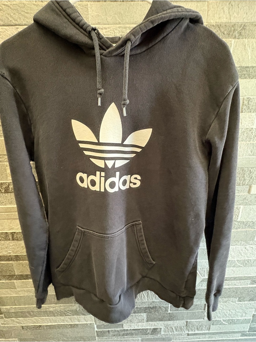 adidas Black Trefoil Logo Pullover Hoodie -